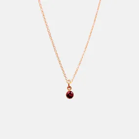 14K Rose Gold Dainty Ruby Necklace - Sample Sale