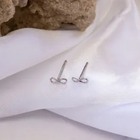 14K White Gold Infinity Stud Earrings