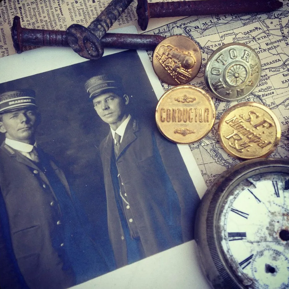 1938 Railroad Date Nail Cufflinks