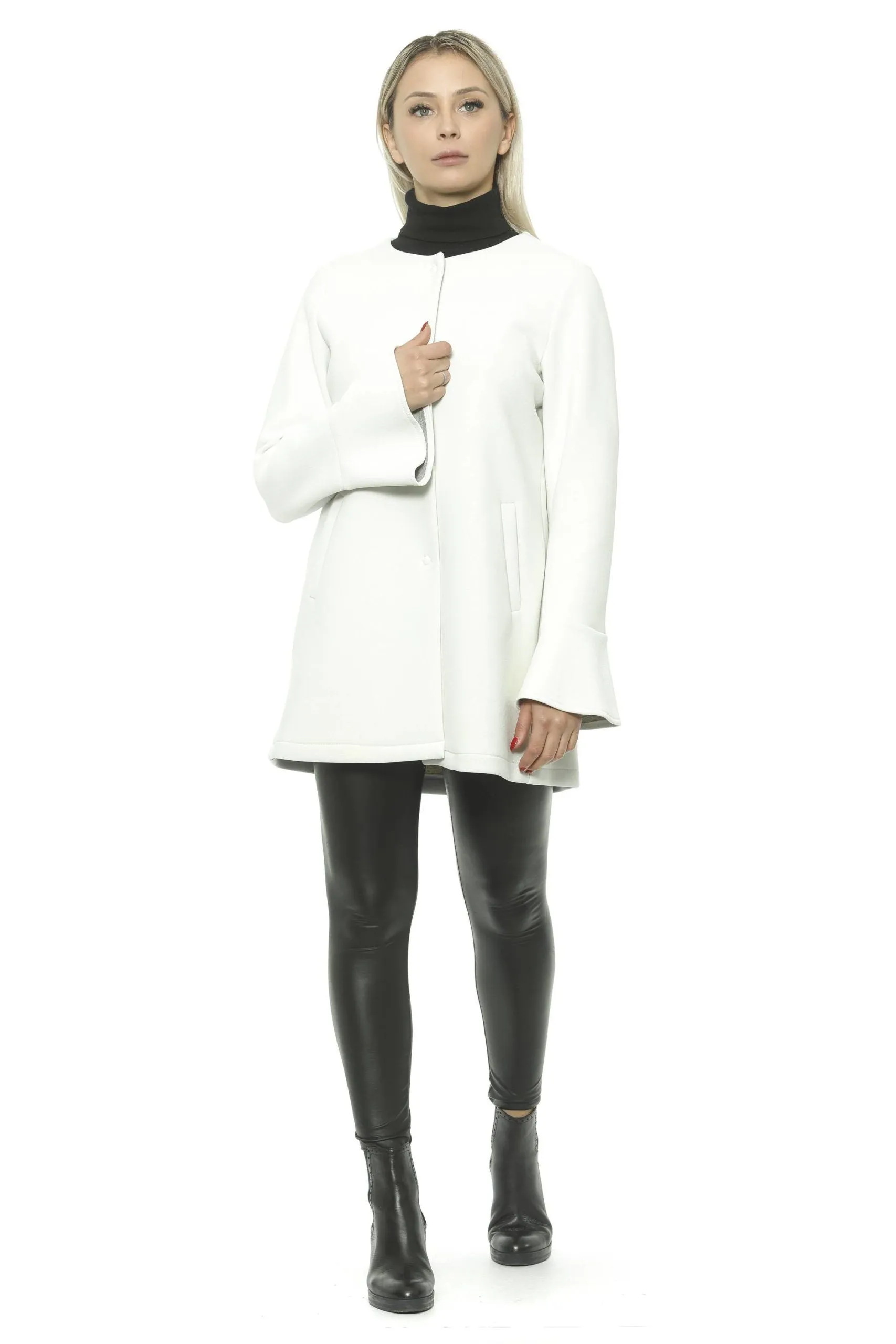 19V69 Italia White Neoprene Jacket & Coat