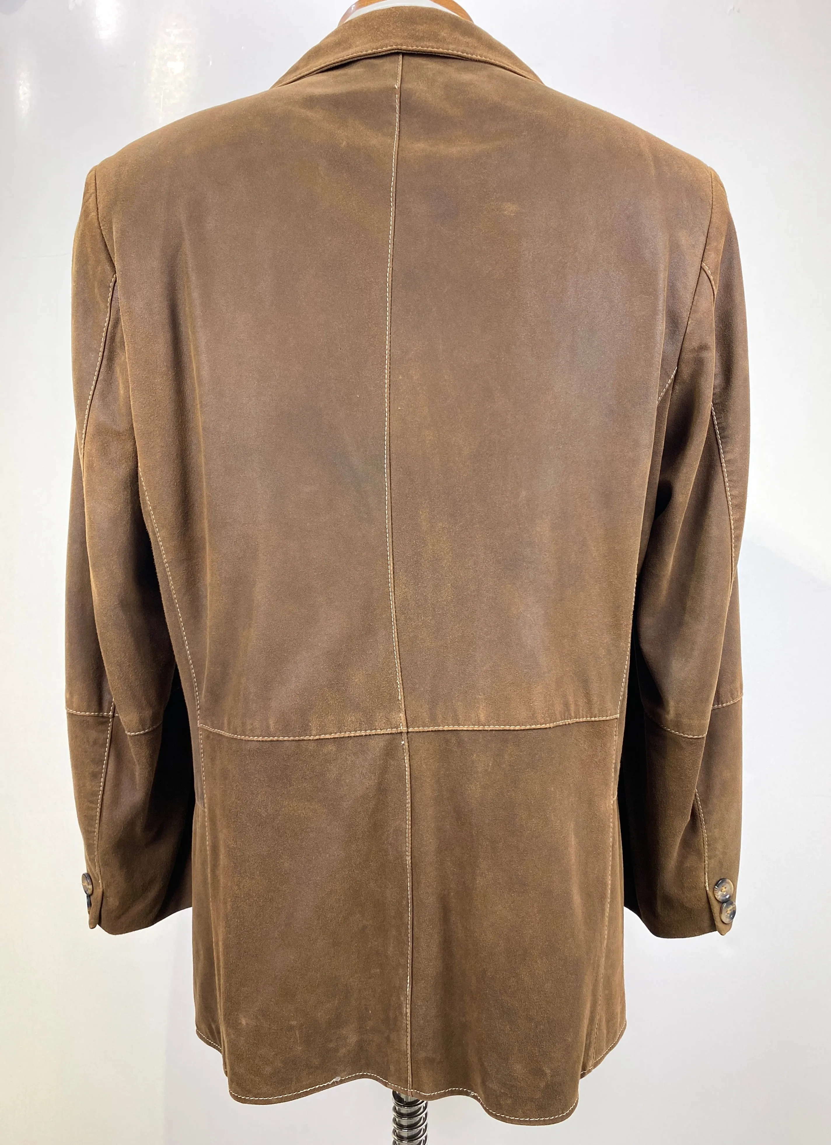 2000s Men's Brown Suede Blazer, Aquarius Jacket, C44