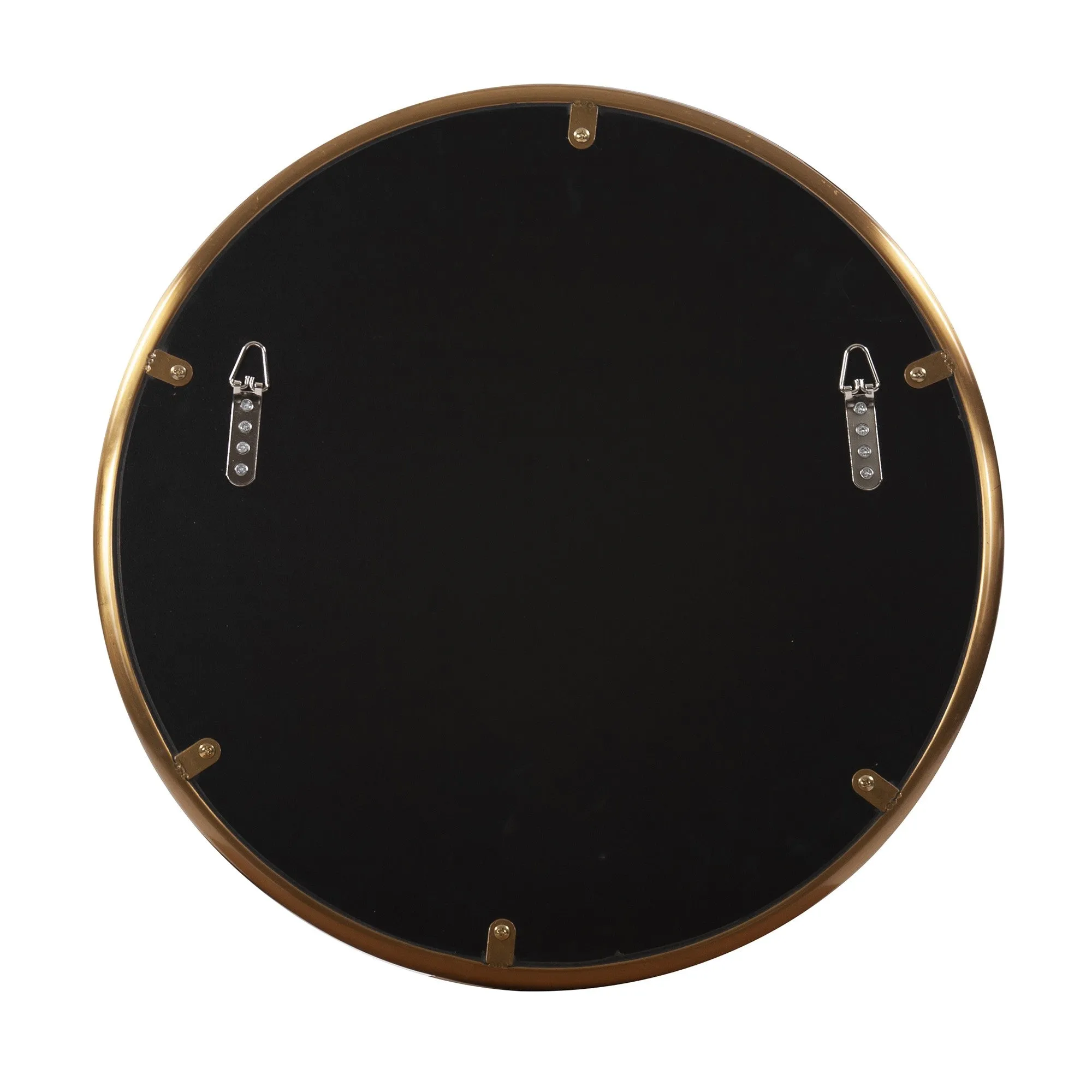 20" Antiqued Brushed Brass Round Wall Mirror By Homeroots