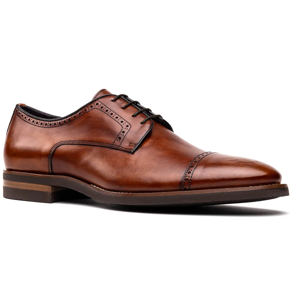 25-548-CGN GIOVANNI Italian Calfskin Lace Up Cognac