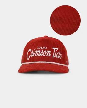 47 Brand Alabama Crimson Tides 'NCAA Corduroy Team Script' Corduroy Crossrope 47 Hitch Snapback Cardinal