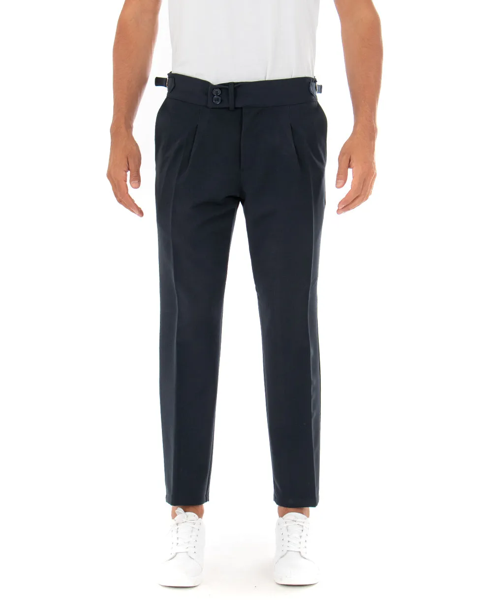 Abito Uomo Doppiopetto Completo Viscosa Blu Sartoriale Giacca Pantaloni Elegante Casual GIOSAL-OU2084A