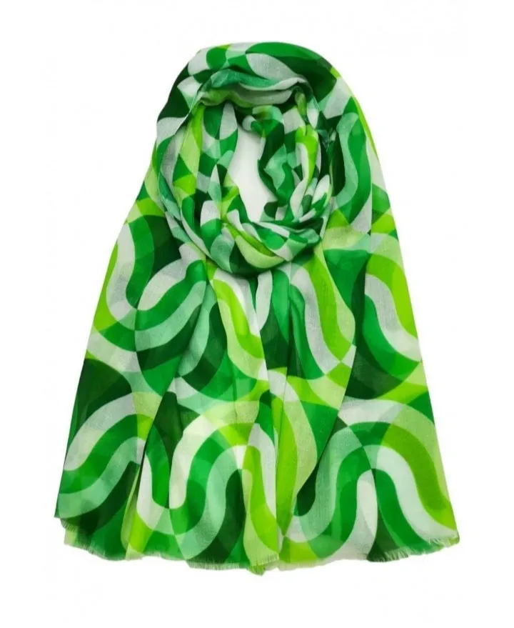 Abstract wave pattern print scarves