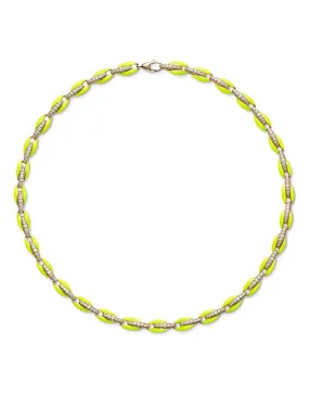 Ada Neon Yellow Enamel Necklace