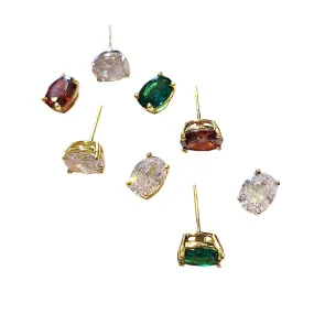 Amy Oval Birthstone Sparkle Studs