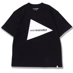 And Wander Womens And Wander Big Logo T Black