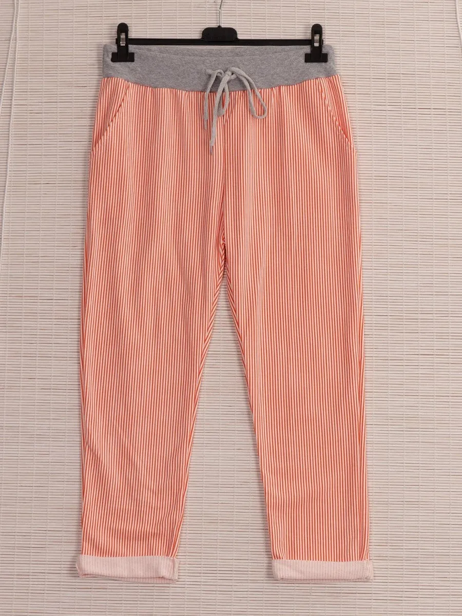 Anne   Kate Italian Ragusa Stripe Orange Pants 14-18