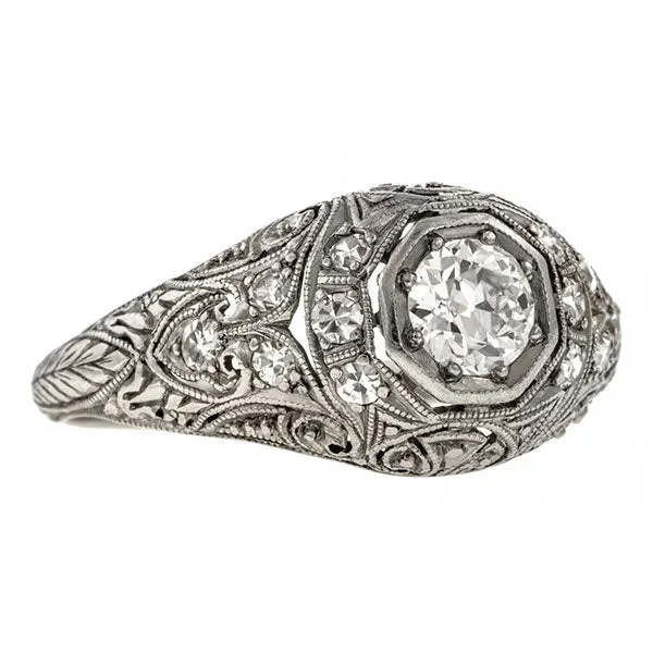 Art Deco Engagement Ring, Old European 0.40ct.