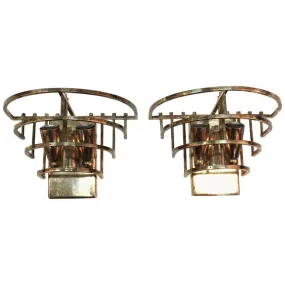 Art Deco Metal Frame Sconces