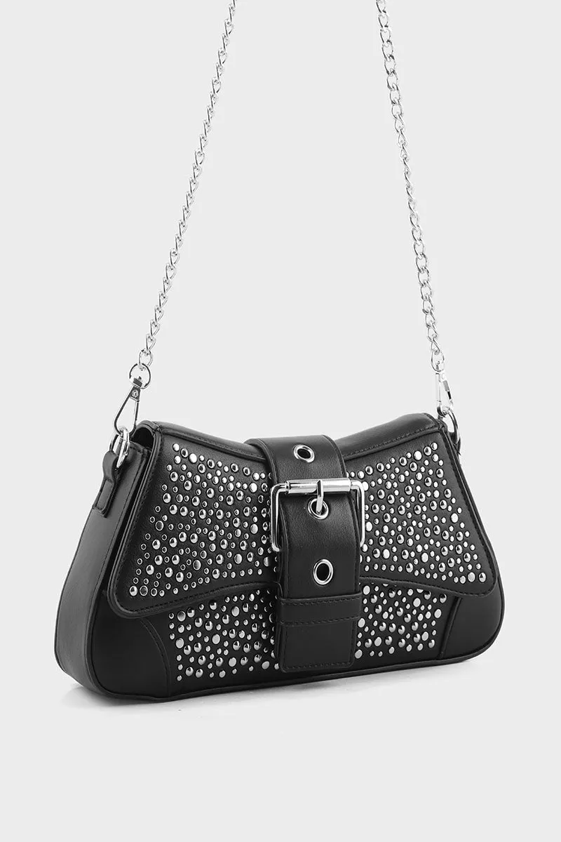 Baguette Shoulder Bags B10520-Black