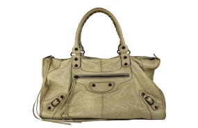 BALENCIAGA Classic City beige leather bag