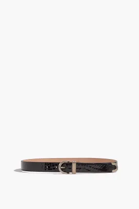 Bambi Belt with Antique Silver Buckle in Black