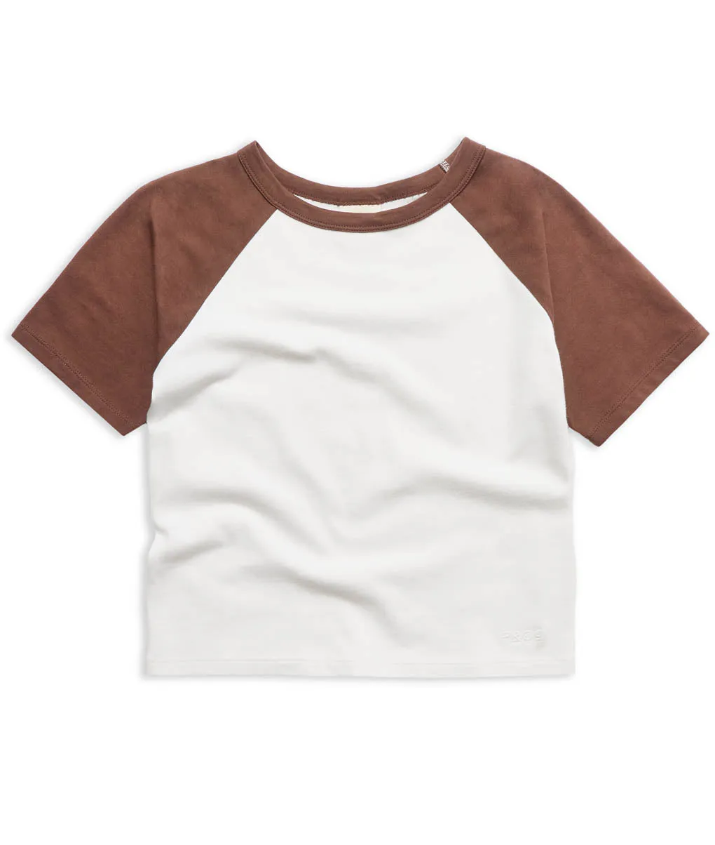 Baseball Baby T-Shirt - Off White & Brown