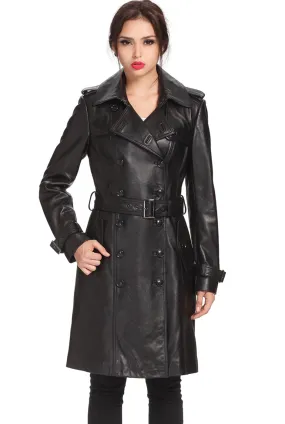 BGSD Women Nadine Lambskin Leather Trench Coat