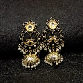 Bhavi Jewels Gold Plated Meenakari Jhumki Earrings