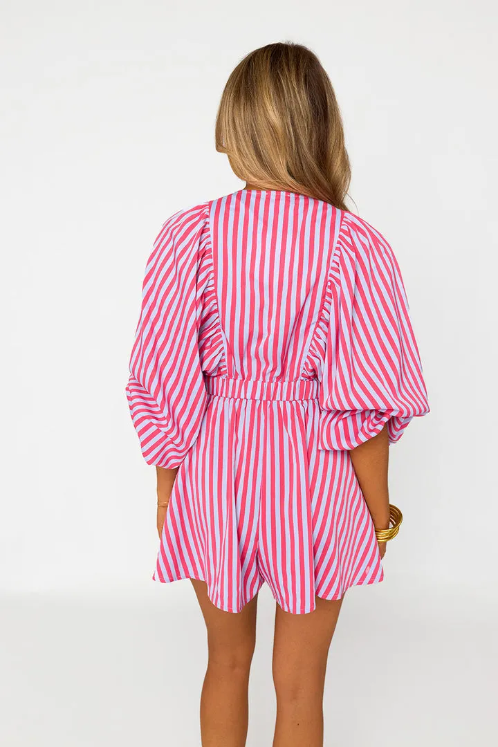 BL Palm Beach Romper- Lychee