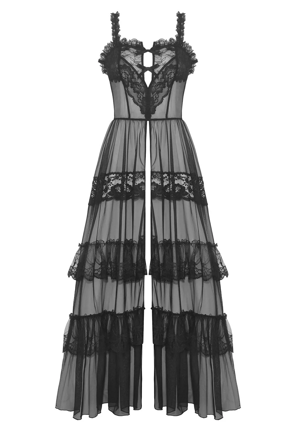 Black Madonna Mesh Maxi Dress