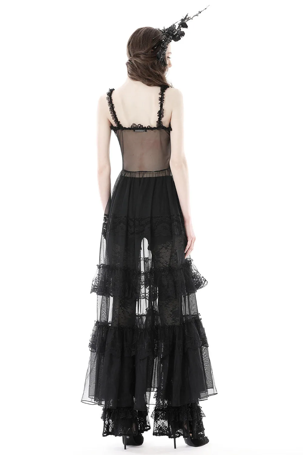 Black Madonna Mesh Maxi Dress