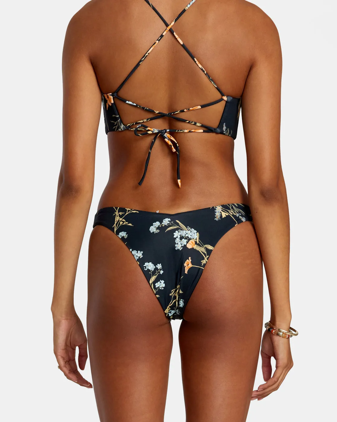 Bloom V-Front Med French High Leg Bikini Bottoms - Black