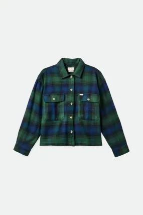 Bowery Women's L/S Flannel - Pine Needle/Deep Sea