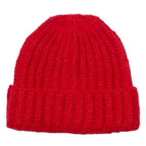 cableami - Mohair Tube-Yarn Beanie - Red