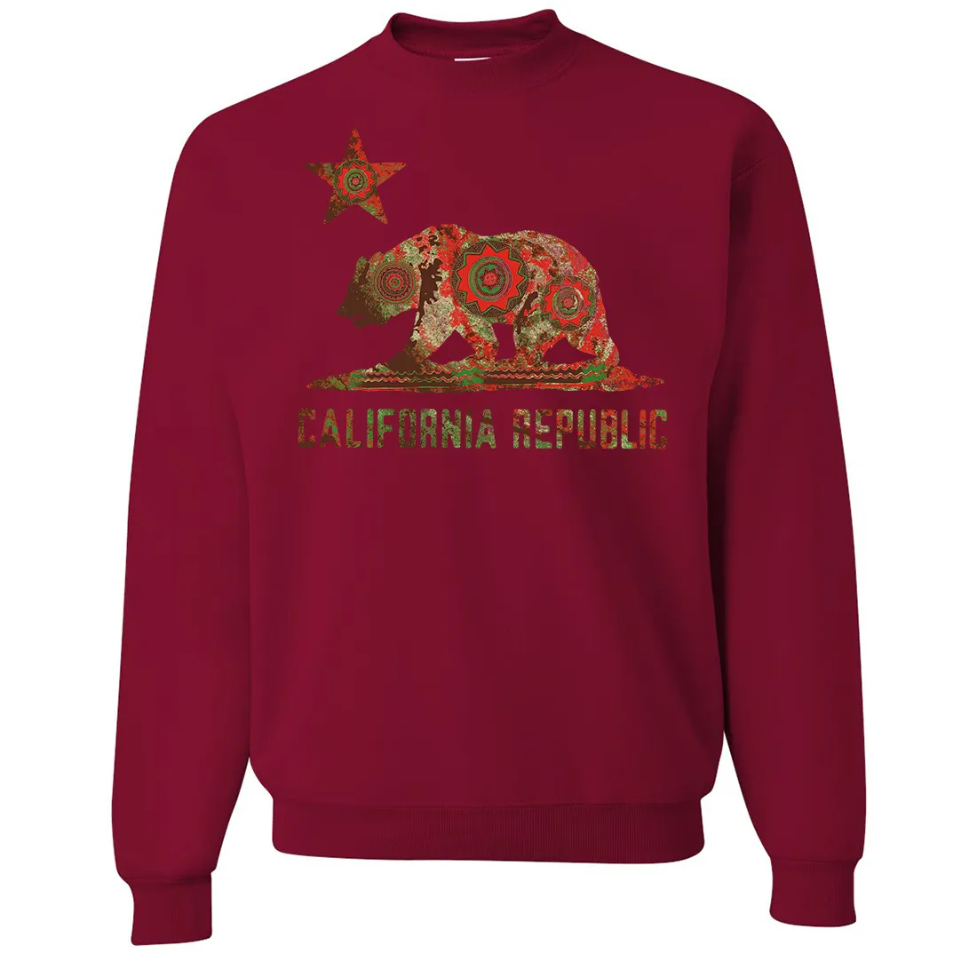 California Chumash Mandala Bear Crewneck Sweatshirt