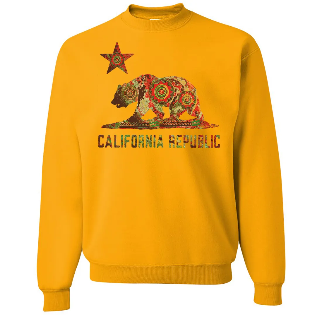 California Chumash Mandala Bear Crewneck Sweatshirt