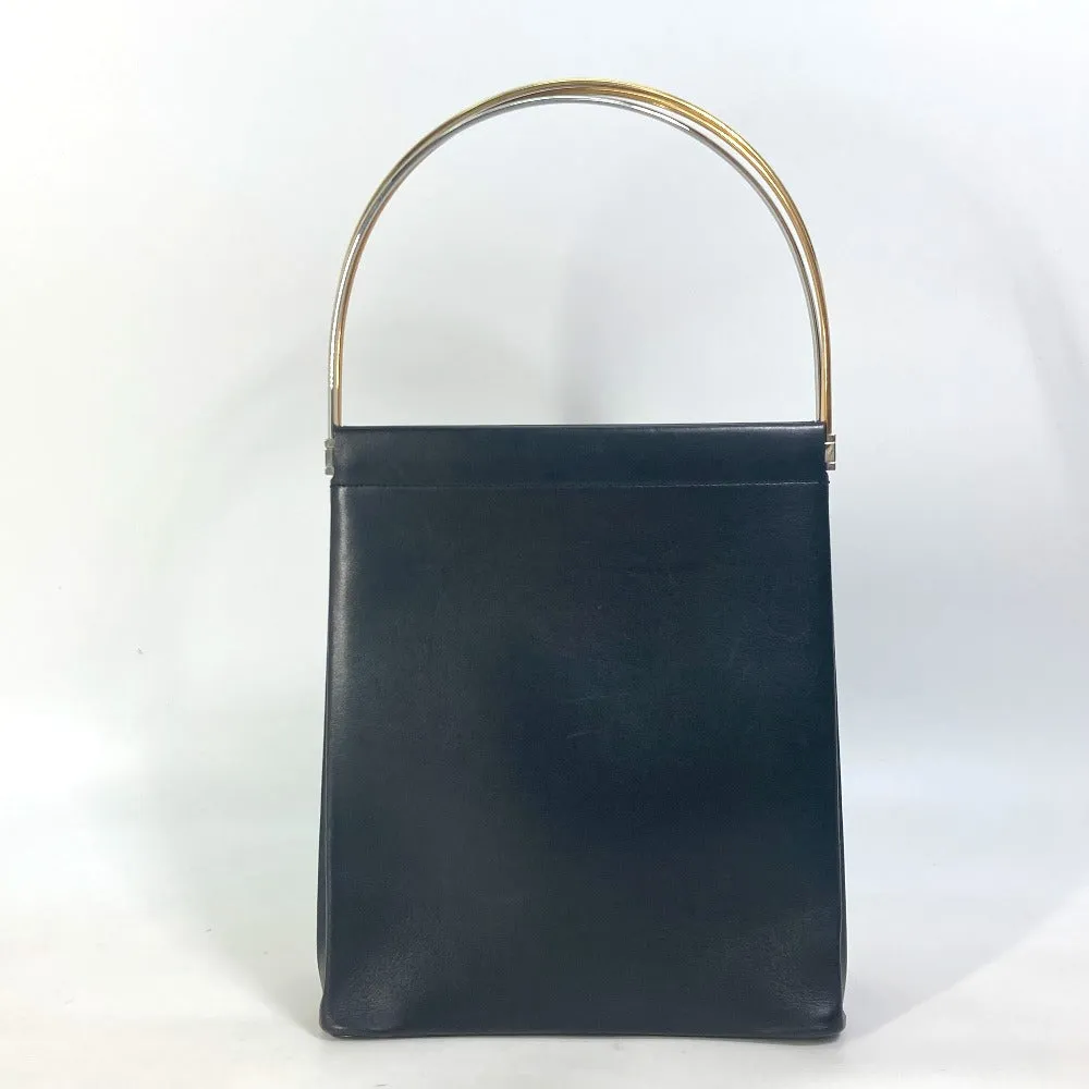 CARTIER Handbag leather black Trinity Women Used Authentic