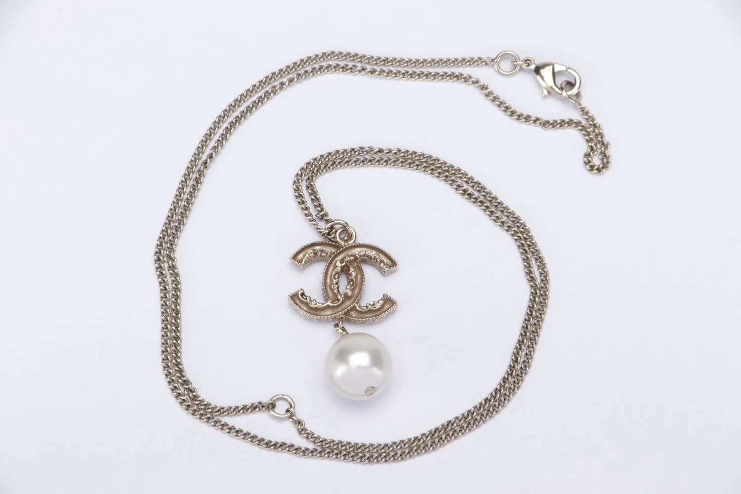 Chanel Faux Pearl Pendant Necklace