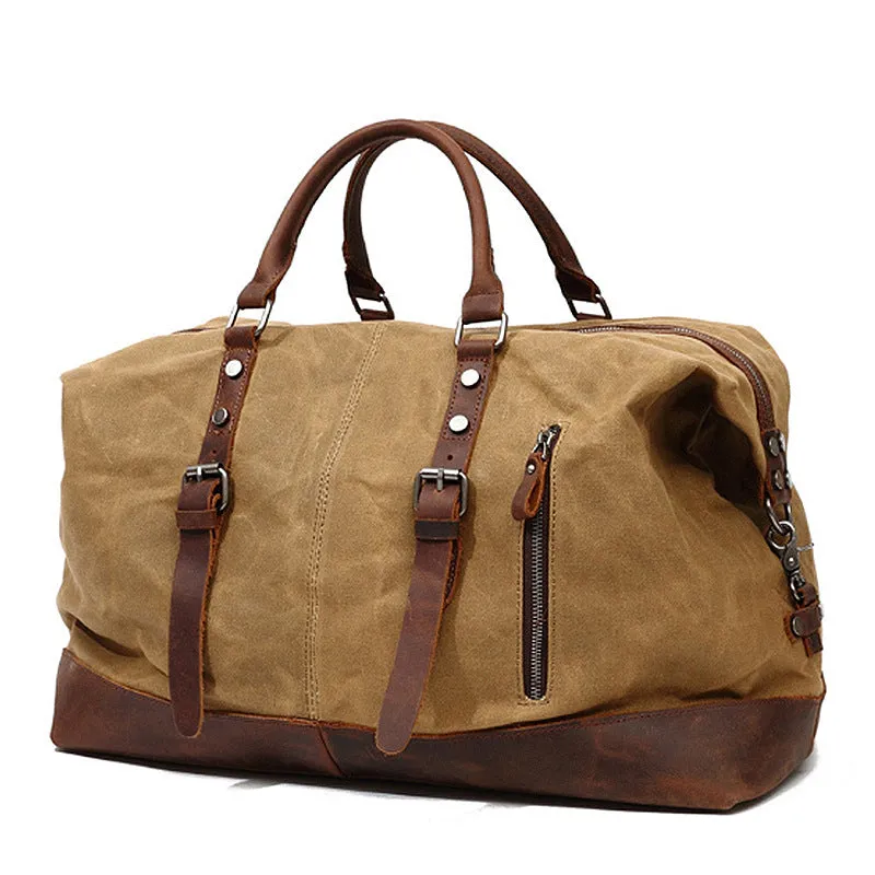 Christmas Gifts Waxed Canvas Travel Bag Waterproof Duffle Bag Shoulder Duffel Bags Luggage Bag