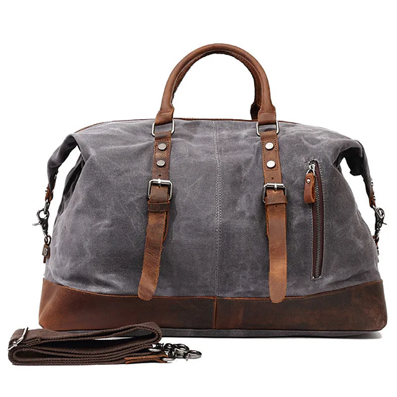 Christmas Gifts Waxed Canvas Travel Bag Waterproof Duffle Bag Shoulder Duffel Bags Luggage Bag