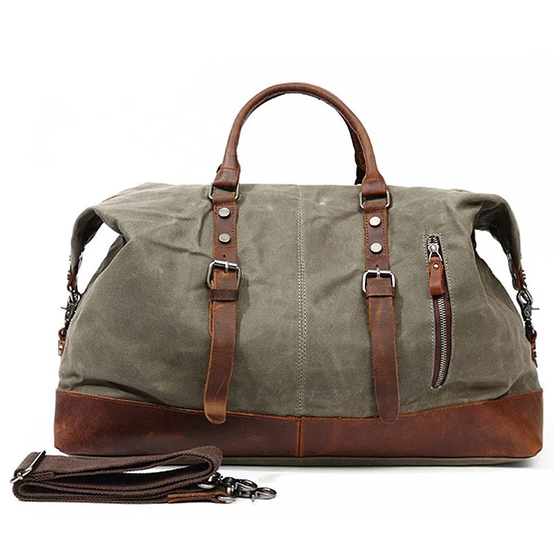 Christmas Gifts Waxed Canvas Travel Bag Waterproof Duffle Bag Shoulder Duffel Bags Luggage Bag