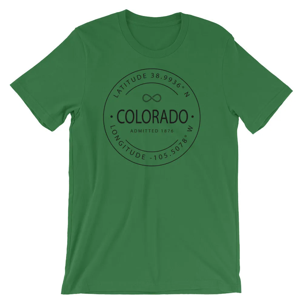 Colorado - Short-Sleeve Unisex T-Shirt - Latitude & Longitude