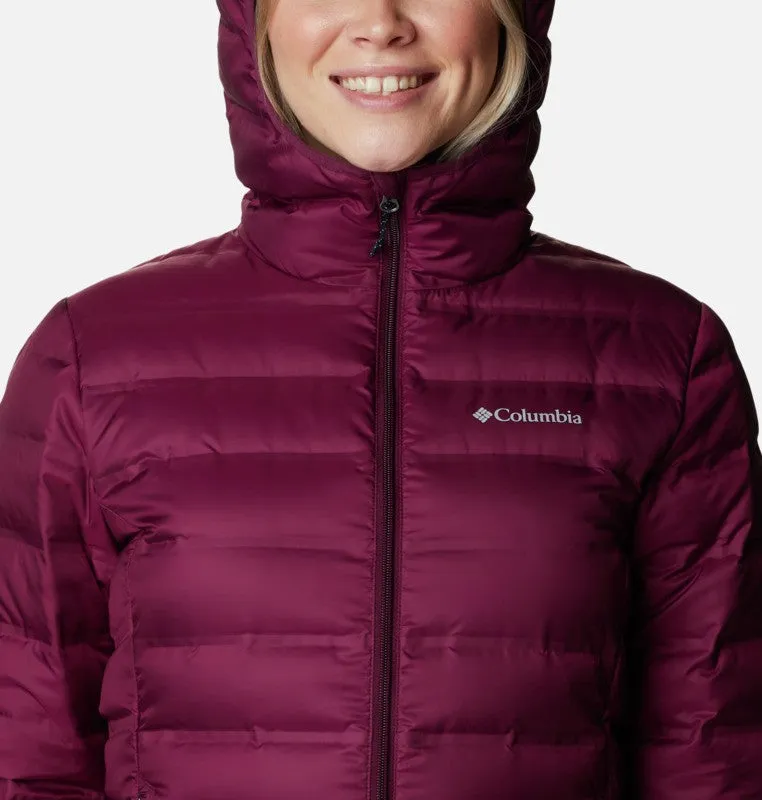 Columbia Ladies Lake 22 Short Hooded Down Jacket-BERRY