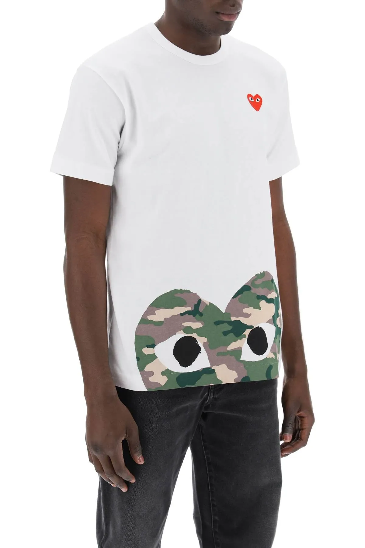 COMME DES GARCONS PLAY camouflage heart t-shirt