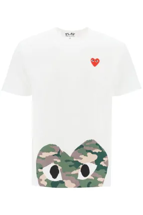 COMME DES GARCONS PLAY camouflage heart t-shirt