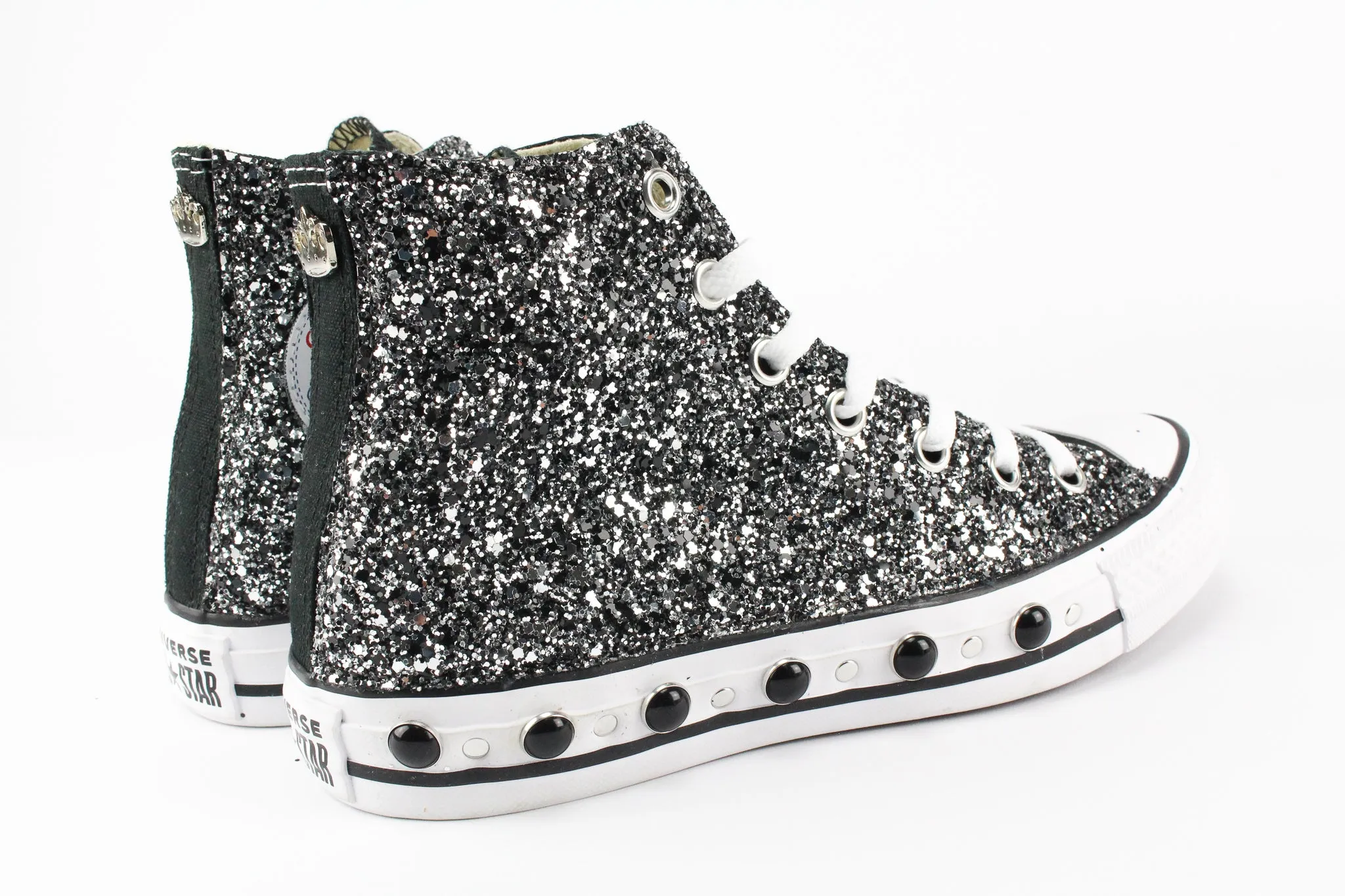 Converse All Star Black Silver Glitter & Perle