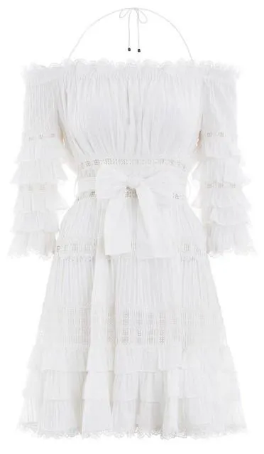 'Corsair' Frill Tier Dress - White or Black