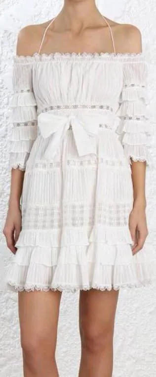 'Corsair' Frill Tier Dress - White or Black