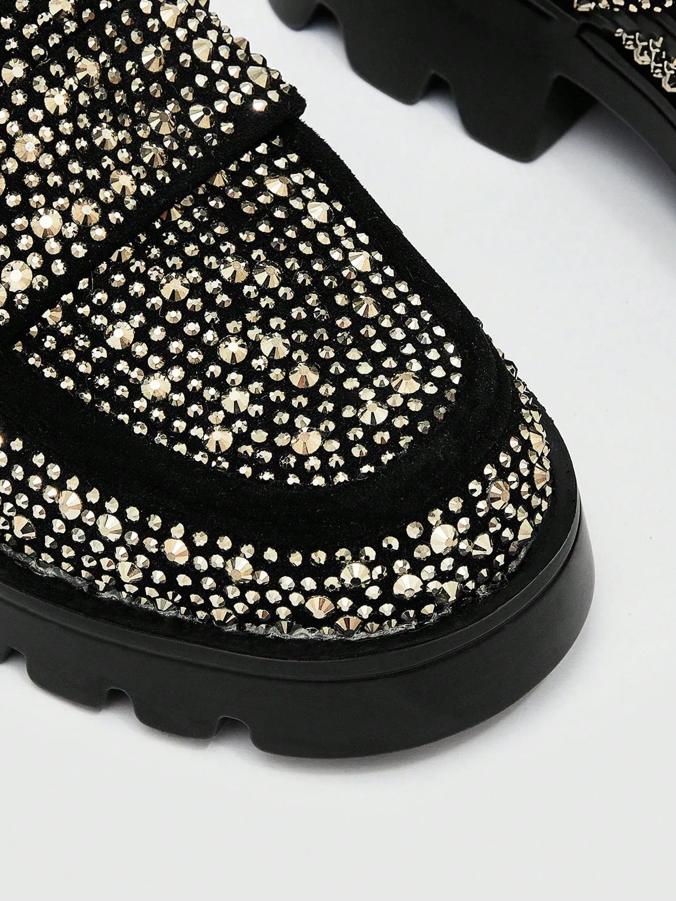 CUCCOO BIZCHIC Women Shoes Rhinestone Decor Fashion Black Glamorous Glass Court Wedges Valentines Day For Summer Vacation Shoes Summer Sale