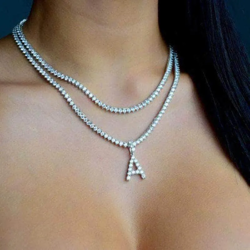 Custom Diamond Letter Name Necklace