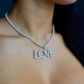 Custom Diamond Letter Name Necklace