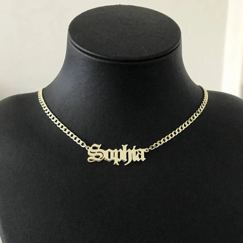 Custom Name Necklace-Name Plate Necklace-My Name Necklace