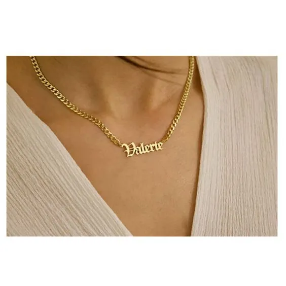 Custom Name Necklace-Name Plate Necklace-My Name Necklace