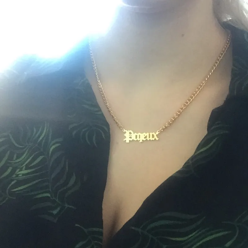 Custom Name Necklace-Name Plate Necklace-My Name Necklace