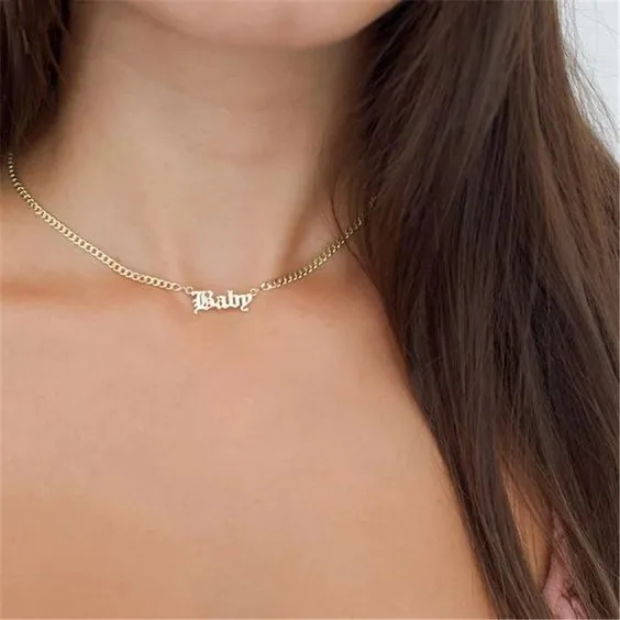 Custom Name Necklace-Name Plate Necklace-My Name Necklace