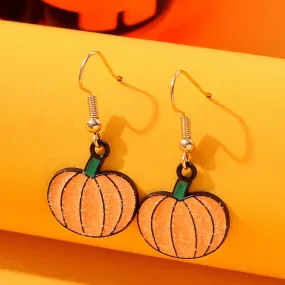 Cute Halloween Pumpkin Shaped Alloy Pendant Earrings - Perfect Gift for Women on Birthdays & Special Occasions! LJH29